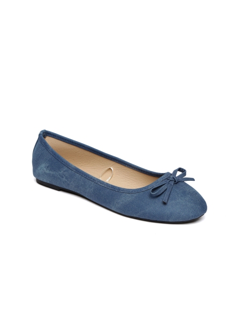 

People Women Blue Solid Ballerinas