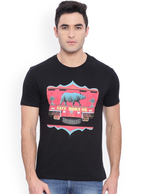 

Wolfpack Men Black Printed Round Neck T-shirt