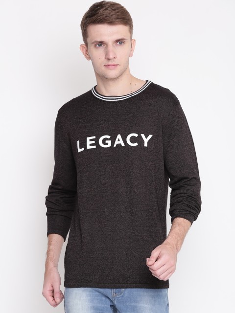 

Solly Sport Men Brown Printed Sweater, Navy blue