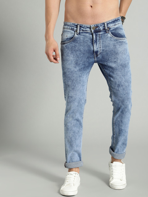 

Roadster Men Blue Premium Acid Wash Skinny Fit Mid-Rise Clean Look Stretchable Jeans