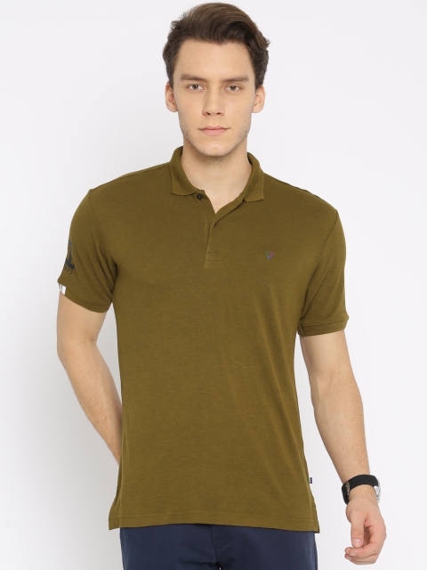 

Solly Sport Men Olive Green Solid Polo Collar T-shirt