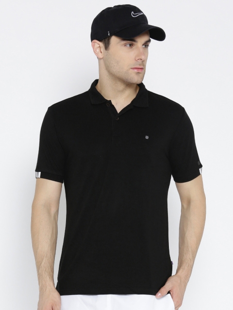 

Solly Sport Men Black Solid Polo Collar Tennis T-shirt