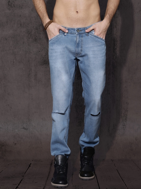 

Roadster Men Blue Skinny Fit Mid-Rise Slash Knee Stretchable Jeans