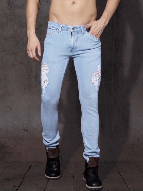 

Roadster Men Blue Skinny Fit Mid-Rise Mildly Distressed Stretchable Jeans