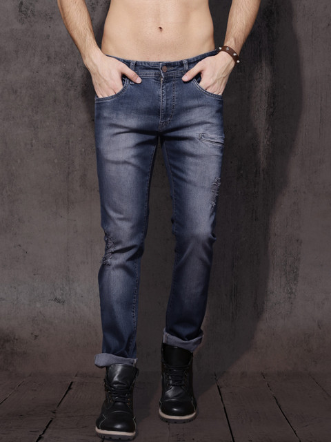 

Roadster Men Blue Skinny Fit Mid-Rise Mildly Distressed Stretchable Jeans
