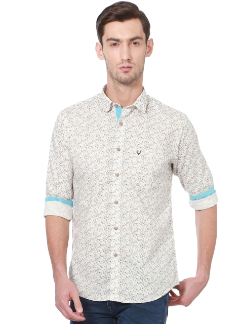 

Allen Solly Men Off-White Slim Fit Printed Casual Shirt