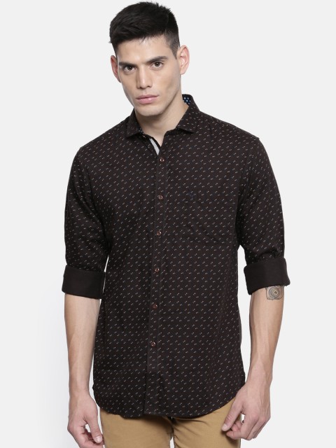 

Allen Solly Men Brown Slim Fit Printed Casual Shirt