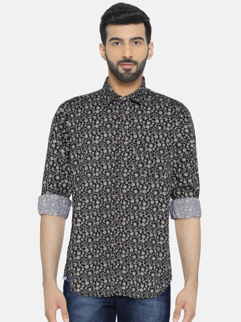 

Allen Solly Men Black & Off-White Slim Fit Ethnic Print Casual Shirt