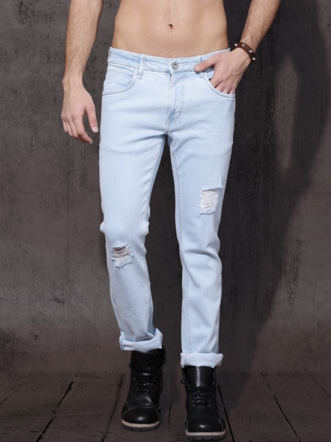 

Roadster Men Blue Skinny Fit Mid-Rise Low Distressed Stretchable Jeans