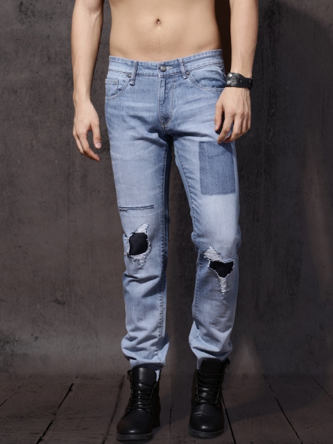 

RDSTR Men Blue Slim Fit Mid-Rise Mildly Distressed Non-Stretchable Jeans