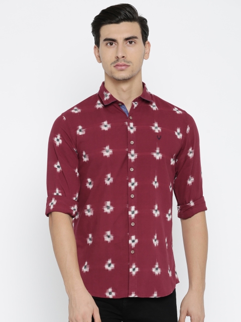 

Allen Solly Men Maroon Sport Regular Fit Printed Casual Shirt