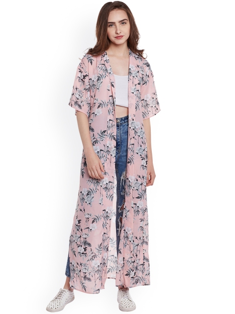 

Rue Collection Pink Floral Print Long Shrug