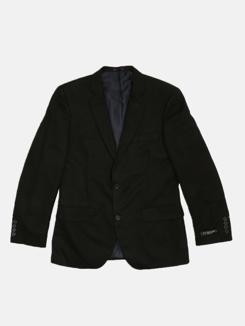

U.S. Polo Assn. Men Black Solid Single Breasted Formal Blazer