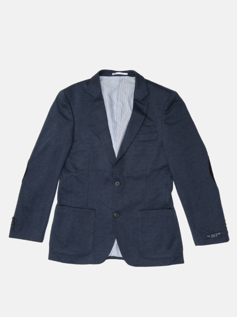 

U.S. Polo Assn. Men Navy Blue Solid Regular Fit Single-Breasted Casual Blazer