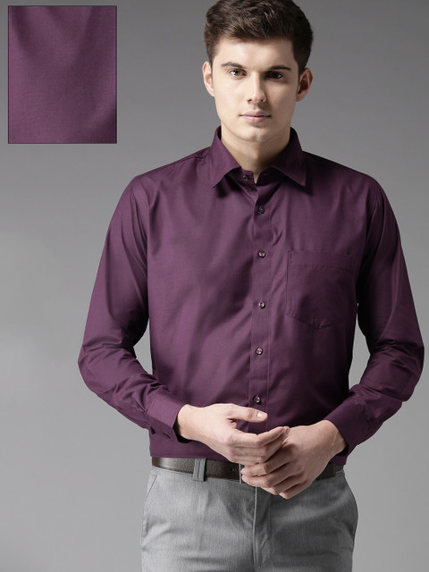 

DENNISON Men Purple Regular Fit Solid Formal Shirt