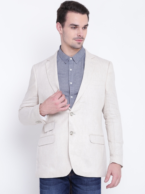 

U.S. Polo Assn. Beige Linen Single-Breasted Regular Fit Casual Blazer