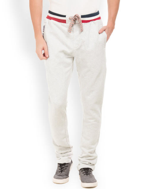 

U.S. Polo Assn. Denim Co. Men White Regular Fit Solid Parallel Trousers