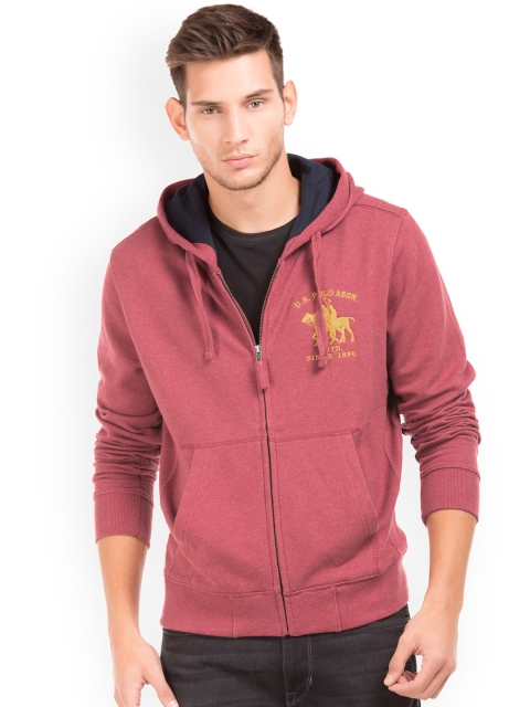 

U.S. Polo Assn. Men Pink Solid Sweatshirt
