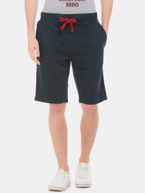 

U.S. Polo Assn. Men Navy Blue Solid Slim Fit Regular Shorts