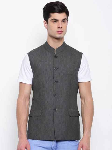 

U.S. Polo Assn. Charcoal Grey Striped Nehru Jacket