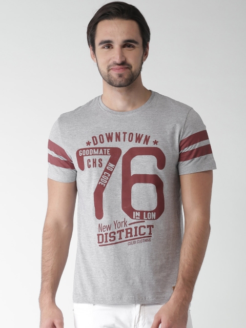 

Celio Men Grey Printed Round Neck T-shirt
