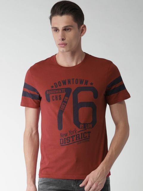 

Celio Men Red Printed Round Neck T-shirt