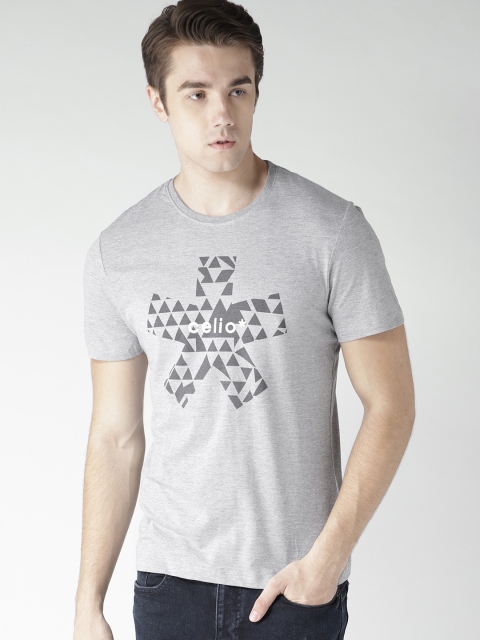 

Celio Men Grey Printed Round Neck T-shirt