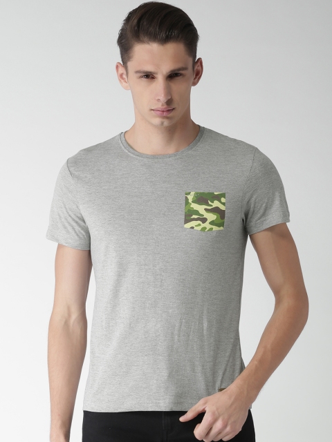 

Celio Men Grey Melange Solid Round Neck T-shirt