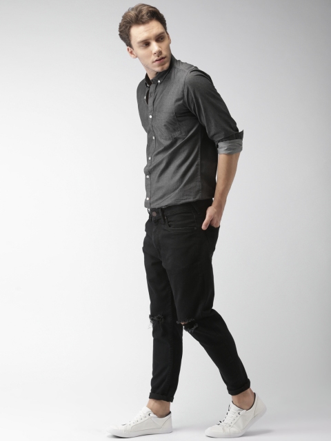 

Mast & Harbour Men Grey Slim Fit Solid Casual Shirt