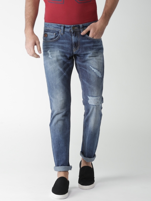 Celio Men Blue Slim Fit Mid-Rise Mildly Distressed Stretchable Jeans available at myntra for Rs.1799