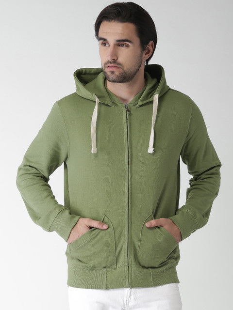 

Celio Men Green Solid Hooded Sweatshirt