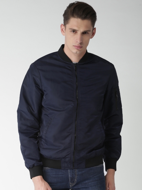 

Celio Men Navy Blue Solid Sporty Jacket