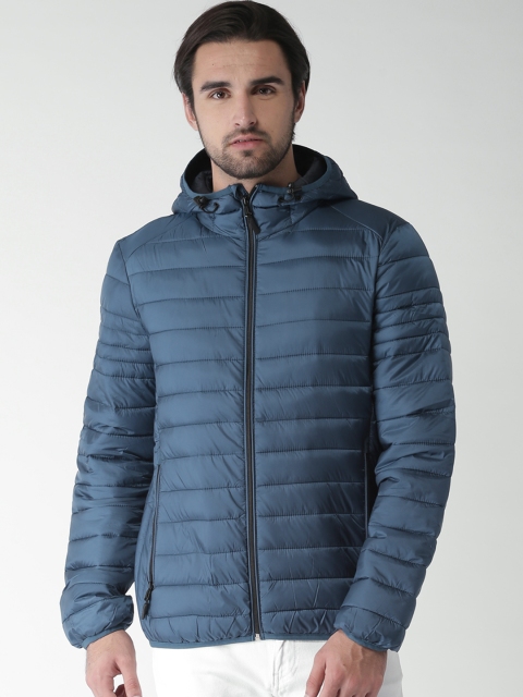 

Celio Men Blue Solid Water Resistant Hooded Padded Jacket