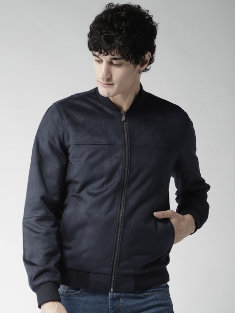 

Celio Men Navy Blue Solid Bomber Jacket