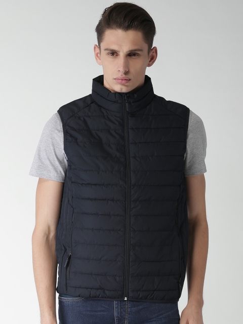 

Celio Men Navy Blue Solid Water Resistant Quilted Jacket