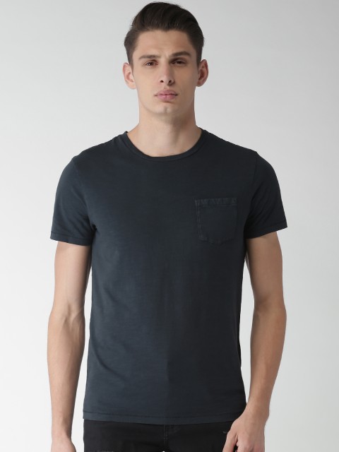 

Celio Men Navy Solid Round Neck T-shirt, Navy blue