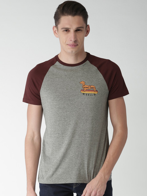 

Celio Men Grey Melange Solid Round Neck T-shirt
