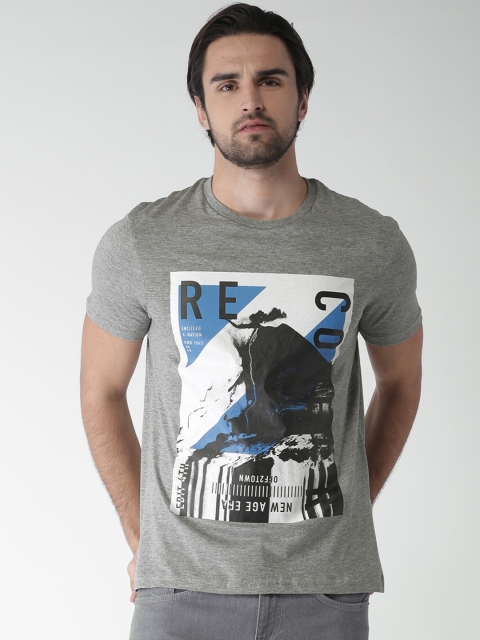 

Celio Men Grey Printed Round Neck T-shirt