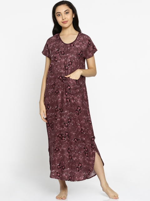 

The Kaftan Company Burgundy Floral Print Maxi Nightdress NT_VS_MAGNET02