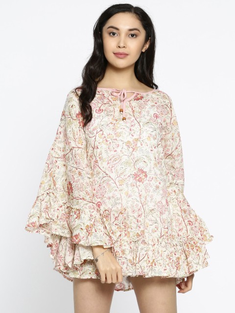 

The Kaftan Company Cream-Coloured Printed Cover-Up Dress RW_CO_CAPRI05