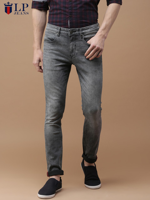 

Louis Philippe Jeans Men Grey Skinny Fit Low-Rise Clean Look Stretchable Jeans