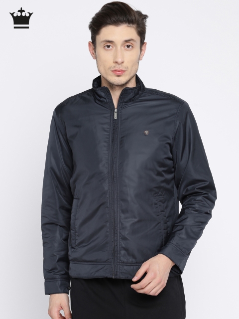 

Louis Philippe Men Navy Blue Solid Padded Jacket