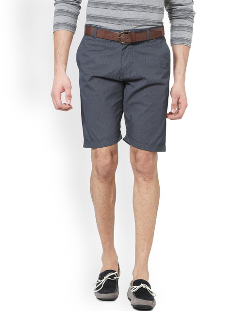 

People Men Blue Solid Slim Fit Shorts