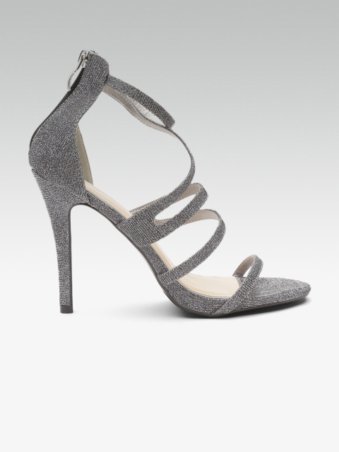 

DOROTHY PERKINS Women Silver-Toned Shimmer Heels