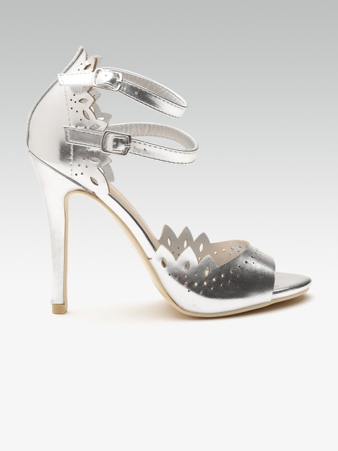 

DOROTHY PERKINS for Vero Moda Women Silver-Toned Stilettos With Cut-Outs