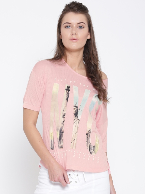 

Deal Jeans Women Pink Printed Top