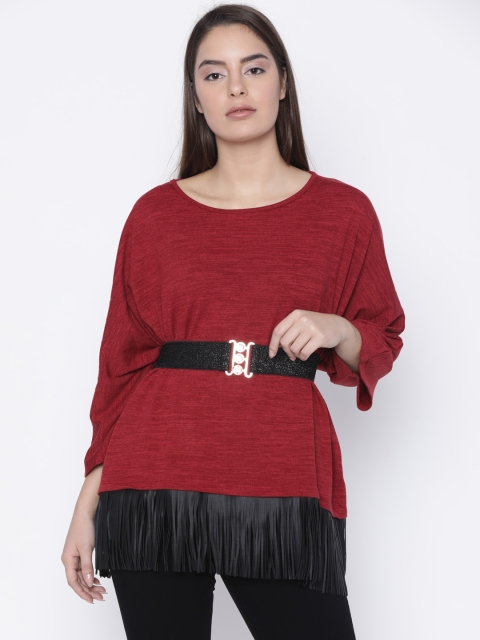 

Deal Jeans Women Red Solid Top