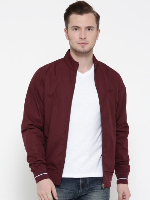

Pepe Jeans Men Maroon Solid Bomber Jacket