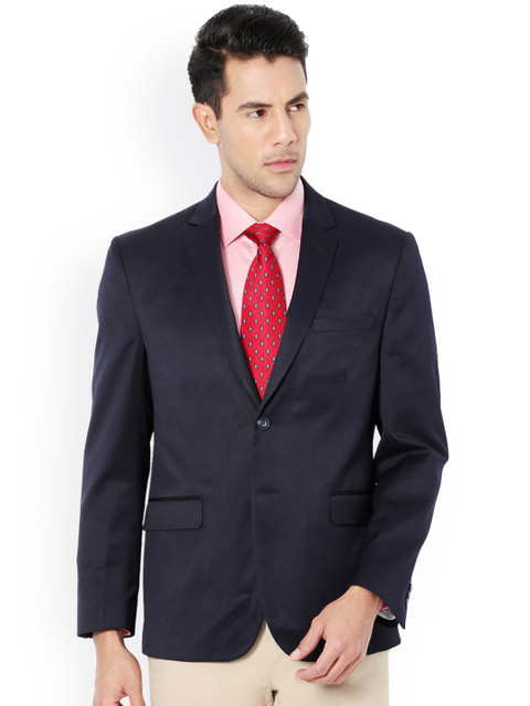 

Van Heusen Navy Blue Single-Breasted Slim Fit Blazer