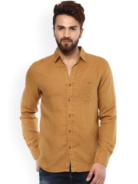 

Mufti Men Khaki Slim Fit Solid Casual Shirt
